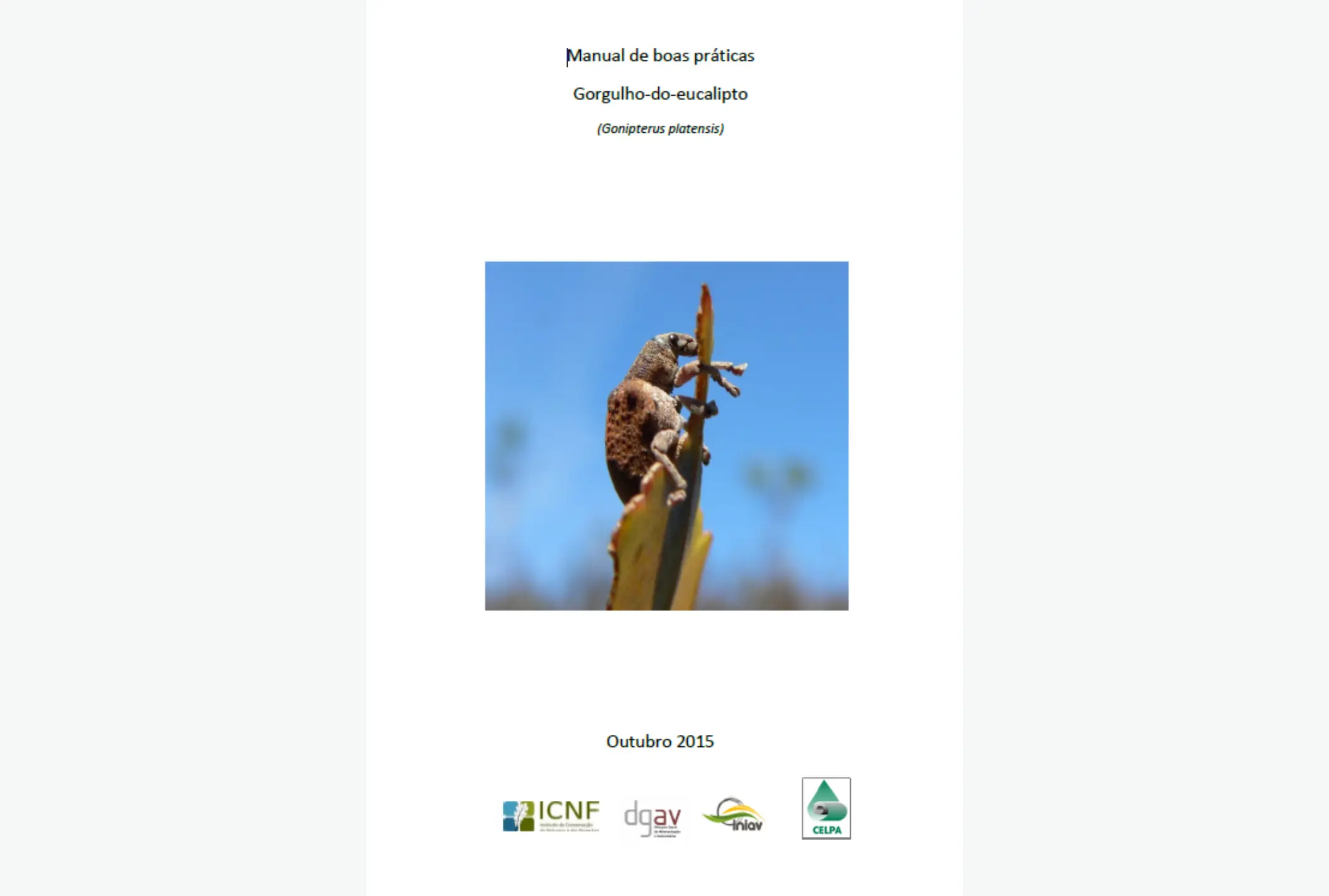 Manual de boas práticas Gorgulho-do-eucalipto (Gonipterus platensis)